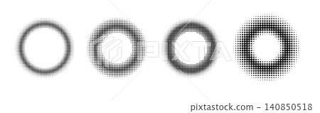 Halftone dots circle frame. Halftone dots circle frame. 140850518
