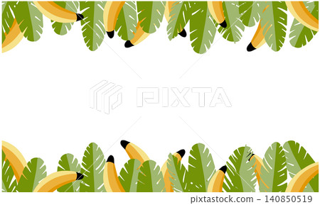 Banana leaves with banana vector background. Banana leaves with banana vector background. 140850519