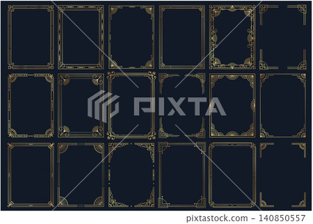 Collection of vintage thin gold frames, borders, labels. Collection of vintage thin gold frames, borders, labels. 140850557