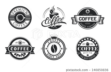 Set of label and logo for packaging stamp design vector illustration. Set of label and logo for packaging stamp design vector illustration. 140850836