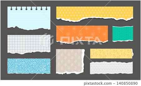Collection of ripped notebook paper and scrapbook elements. Collection of ripped notebook paper and scrapbook elements. 140850890