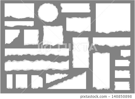 Ripped paper elements. Different paper edges. Ripped paper elements. Different paper edges. 140850898
