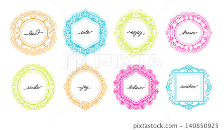 Hand drawn vintage frame for poster, invitation or mirror. Hand drawn vintage frame for poster, invitation or mirror. 140850925