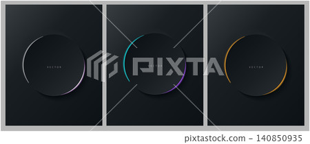 Set realistic black, gold frames. Set realistic black, gold frames. 140850935