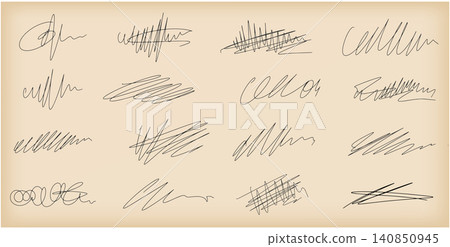 Line pen brush color handwriting stroke underline vector set. Line pen brush color handwriting stroke underline vector set. 140850945