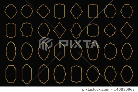 Golden thin Line frames collection Golden thin Line frames collection 140850962