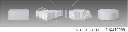 White realistic 3d plinth, pedestals podium. White realistic 3d plinth, pedestals podium. 140850969