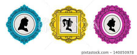 Decorative mirror in invarious decorative elegant vintage ornate frames. Decorative mirror in invarious decorative elegant vintage ornate frames. 140850978