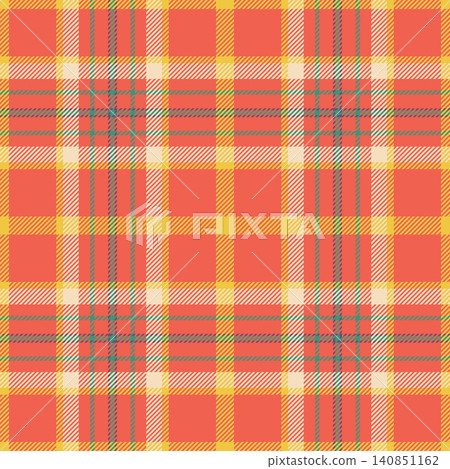 Rug fabric textile plaid, luxurious check pattern vector. Motif texture background tartan seamless in red and arabian gold colors. 140851162