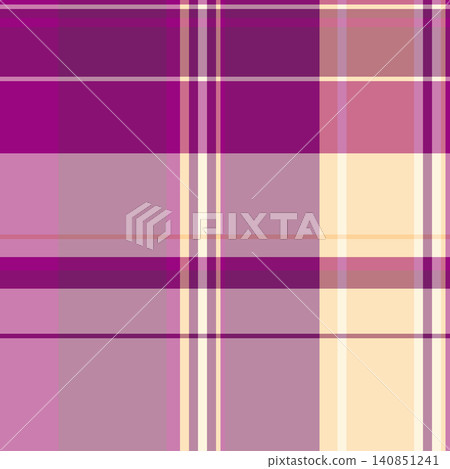 Commercial textile plaid seamless, vichy fabric texture vector. Pyjamas tartan background pattern check in pink and pastel colors. 140851241