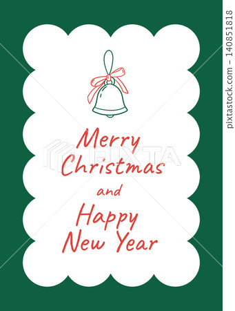 Christmas greeting card with bell Christmas greeting card with bell 140851818