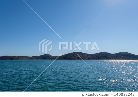 Spinalonga Island View Across Mirabello Bay in Crete Greece 140852242