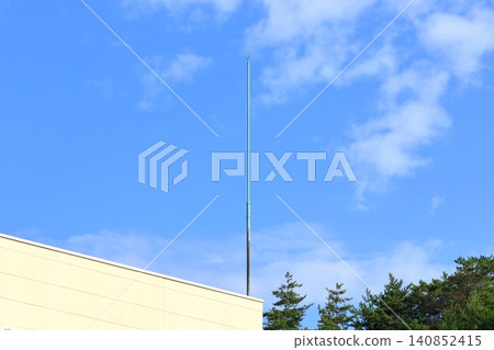 Blue sky and lightning rod Blue sky and lightning rod 140852415