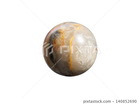 Elegant Crazy Agate Orb on White Isolated Background 140852690