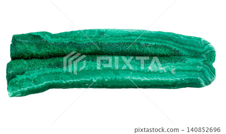 Green malachite crystal cluster showing rich mineral matrix patterns, raw geological specimen 140852696