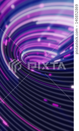 Abstract neon spiral tunnel with pink and blue glowing rings creating a futuristic vortex effect Abstract neon spiral tunnel with pink and blue glowing rings creating a futuristic vortex effect 140852869