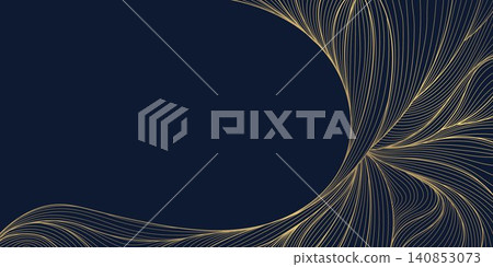 Luxury abstract Japanese wave pattern with elegant gold on black line art, flowing curves, modern geometric shapes of ocean, river, cloud. Premium vector design, wallpaper, packaging, wine labels Luxury abstract Japanese wave pattern with elegant gold on black line art, flowing curves, modern geometric shapes of ocean, river, cloud. Premium vector design, wallpaper, packaging, wine labels 140853073