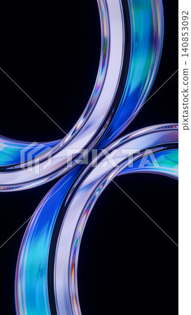 Glass Tubes Abstract Blue Purple Dispersion Light 3D Render 140853092