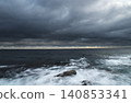 A dramatic morning scene during the rainy season on the coast of Izumo City, Shimane Prefecture. 140853341