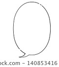 A hand-drawn style line drawing of an oval speech bubble (vertical orientation) 140853416