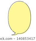 Hand-drawn style line art oval speech bubble illustration, vertical, with background. 140853417