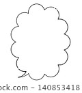 Hand-drawn style line art cloud-shaped speech bubble illustration (vertical) 140853418