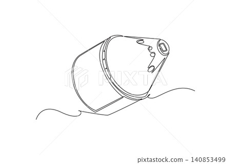 Continuous one line drawing round space capsule vehicle floating or reentering the atmosphere, showcasing astronomy and cosmic technology concepts. Single line draw design vector graphic illustration Continuous one line drawing round space capsule vehicle floating or reentering the atmosphere, showcasing astronomy and cosmic technology concepts. Single line draw design vector graphic illustration 140853499