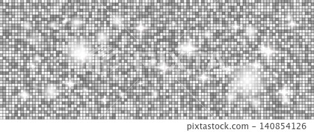 Party shine disco ball background with sparkle and silver sequin on grey mosaic for night flyer. Glass tile grid wall with glam glitter and bright party shine. Vector pattern template Party shine disco ball background with sparkle and silver sequin on grey mosaic for night flyer. Glass tile grid wall with glam glitter and bright party shine. Vector pattern template 140854126
