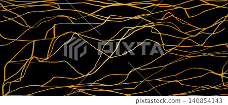 Black hand drawn uneven decor. Marble texture kintsugi-inspired golden cracks, showcasing broken stone patterns repaired with shimmering gold foil for luxury artistic background. Vector beautiful bg Black hand drawn uneven decor. Marble texture kintsugi-inspired golden cracks, showcasing broken stone patterns repaired with shimmering gold foil for luxury artistic background. Vector beautiful bg 140854143
