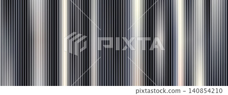 Luxe metal ribbed with silver tech texture and dark vertical stripe. Glossy glass background and smooth metal sheen in subtle gold glint. Vector ribbed glass backdrop with lux accent for elegant cover 140854210