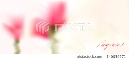 Spring flower blur background with soft pink tulip on ivory beige paper. Floral abstract spring gradation in gentle pastel for greeting card. Vector flower banner for beauty advertisement and poster Spring flower blur background with soft pink tulip on ivory beige paper. Floral abstract spring gradation in gentle pastel for greeting card. Vector flower banner for beauty advertisement and poster 140854271