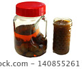 Homemade plum wine and plum jam 140855261