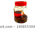 Homemade plum wine in a bottle 140855304