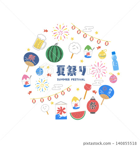 夏季節日素材包:夏季節日插畫素材包,包括煙火和燈籠、圖標集、標誌和標誌商標。 夏季節日素材包:夏季節日插畫素材包,包括煙火和燈籠、圖標集、標誌和標誌商標。 140855518