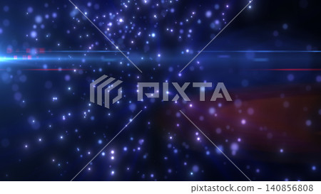 Abstract blue particle field with glowing bokeh, horizontal flare, and deep space atmosphere on a dark background. Abstract blue particle field with glowing bokeh, horizontal flare, and deep space atmosphere on a dark background. 140856808