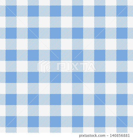 Seamless bright blue and white buffalo plaid pattern. A bold seamless repeating tartan lumberjack check texture. 140856881