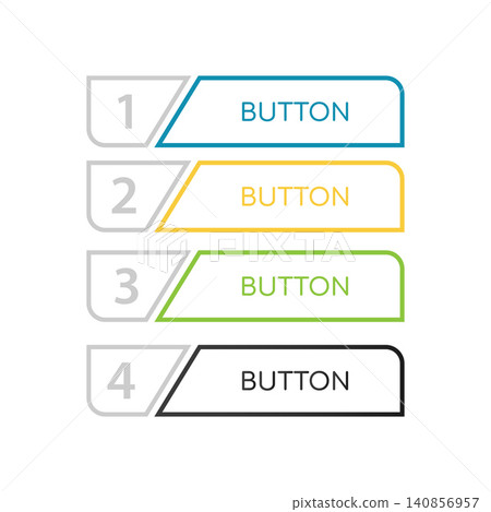 Modern Step Button Labels Collection with Colorful UI Navigation Elements Modern Step Button Labels Collection with Colorful UI Navigation Elements 140856957