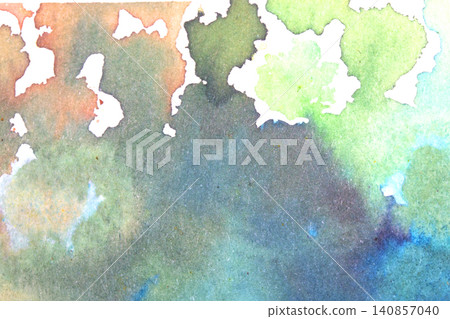 Vibrant rainbow watercolour paint circles dots and spots on white background 140857040
