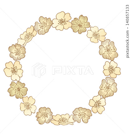 領袖花環邊框(透明背景,棕色輪廓,黃色邊框) 領袖花環邊框(透明背景,棕色輪廓,黃色邊框) 140857133