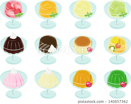 Jelly, pudding, and bavarian cream set 140857362