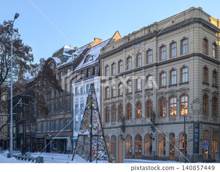 Winter Architectural Ensemble of Old Riga Richard Wagner Street Historical Buildings Winter Architectural Ensemble of Old Riga Richard Wagner Street Historical Buildings 140857449