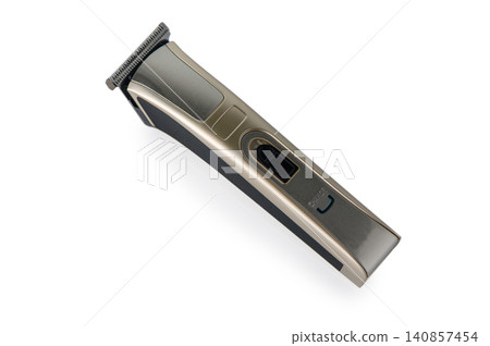 Cordless Hair and Beard Trimmer Kit with Accessories Isolated on White Background Cordless Hair and Beard Trimmer Kit with Accessories Isolated on White Background 140857454