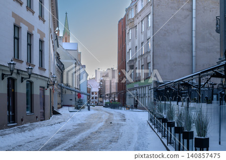Picturesque Jauniela Street in Riga Old Town, Latvia Picturesque Jauniela Street in Riga Old Town, Latvia 140857475