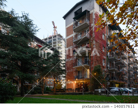 Tbilisi Saburtalo Red Brick Housing Estate Overview Tbilisi Saburtalo Red Brick Housing Estate Overview 140857611