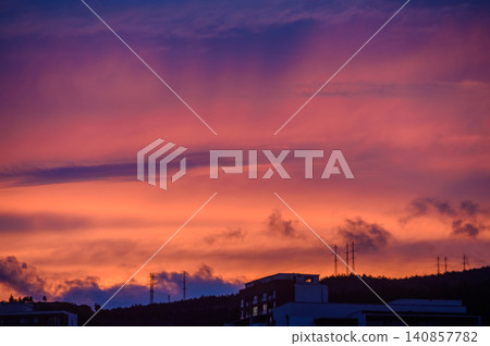 Beautiful Sunset Sky Over Tbilisi, Georgia Beautiful Sunset Sky Over Tbilisi, Georgia 140857782