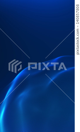 Vertical blue data wave surface with soft mesh detail and clean copy space, ideal for AI startup stories, mobile apps, analytics dashboards and tech branding. 140857808