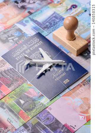 Kuwaiti passport for travelling, flying and doing business. Kuwait document, id Kuwaiti passport for travelling, flying and doing business. Kuwait document, id 140858315
