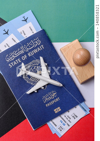 Kuwaiti passport for travelling, flying and doing business. Kuwait document, id Kuwaiti passport for travelling, flying and doing business. Kuwait document, id 140858321
