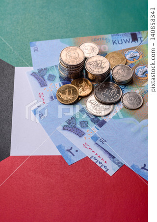 Kuwait paper money, dinar banknotes as currency for exchange or travel. Kuwaiti money Kuwait paper money, dinar banknotes as currency for exchange or travel. Kuwaiti money 140858341