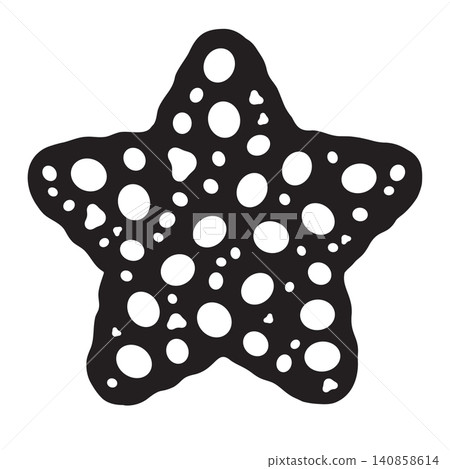star doodle shape icon starfish tortoise shell polka dot marble logo symbol vector cartoon illustration design 140858614